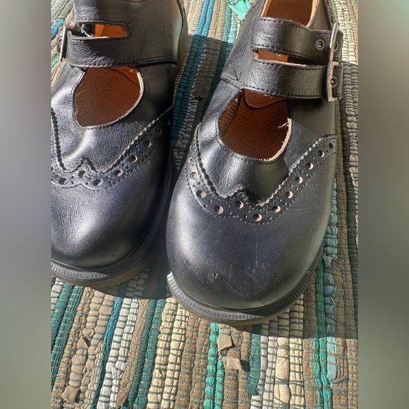 90s Vintage Made in England Doc Martens Black Mary Jane Shoes Sz 10 - Picture 4 of 11